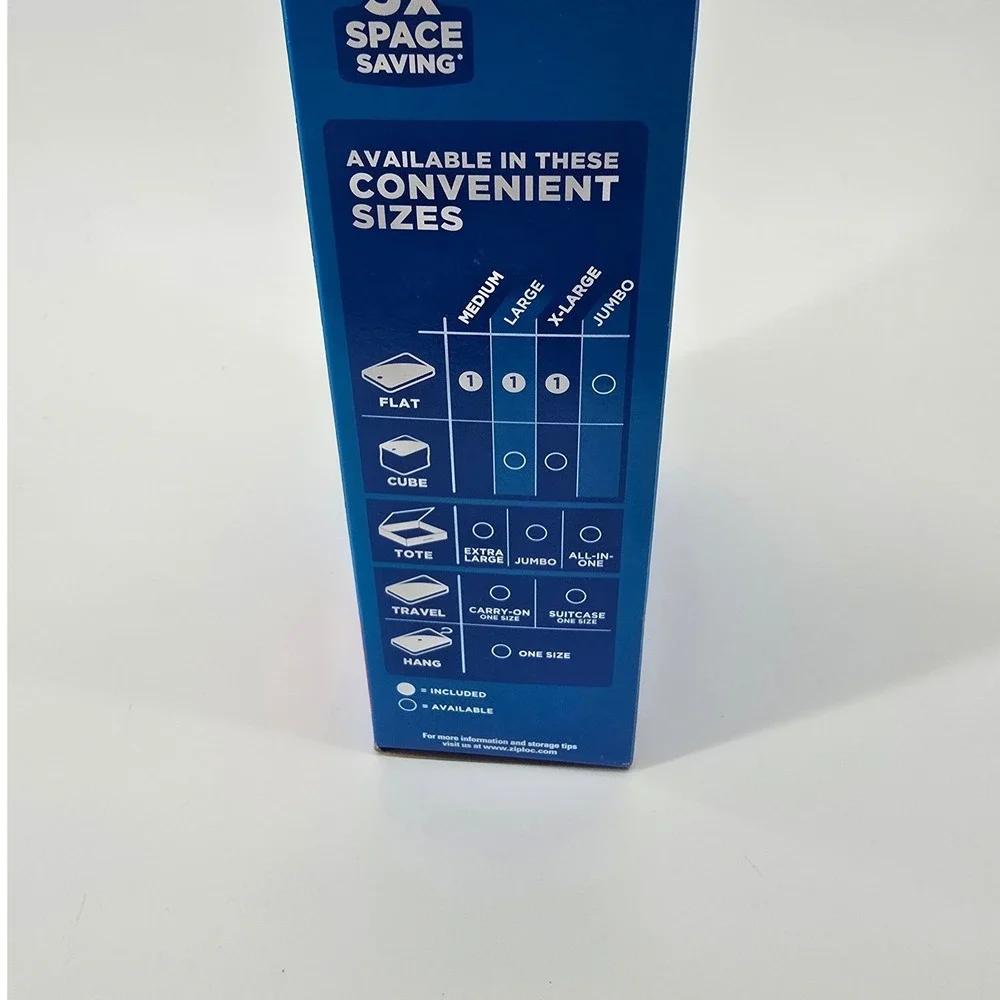 Ziploc Space Bag Flat Variety Pack Unisex 3 Count Blue Vacuum Seal Storage Bags